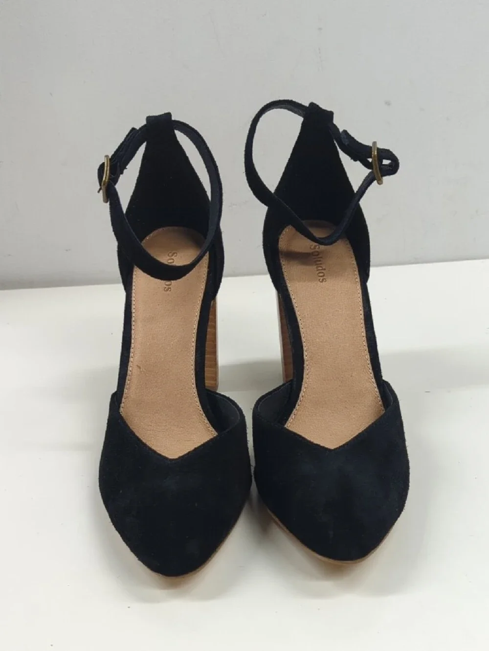 New Soludos Collette Black Suede Heels Women's Size 11